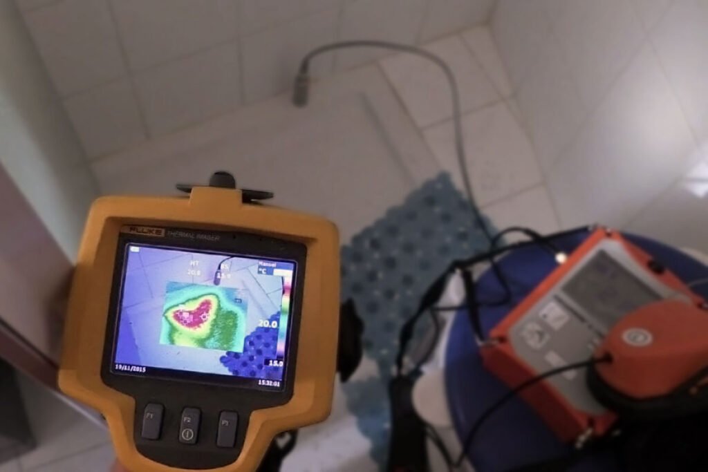 water leak detection in a bathroom